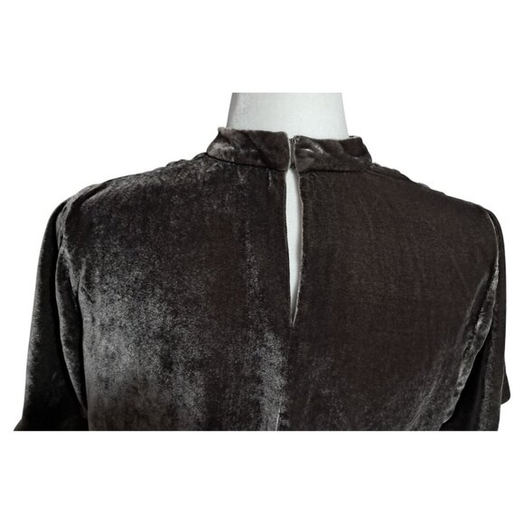 Madewell Velvet Cutout Top Womens S Keyhole Back Choker Front Milk Chocolate Bro - Picture 8 of 13